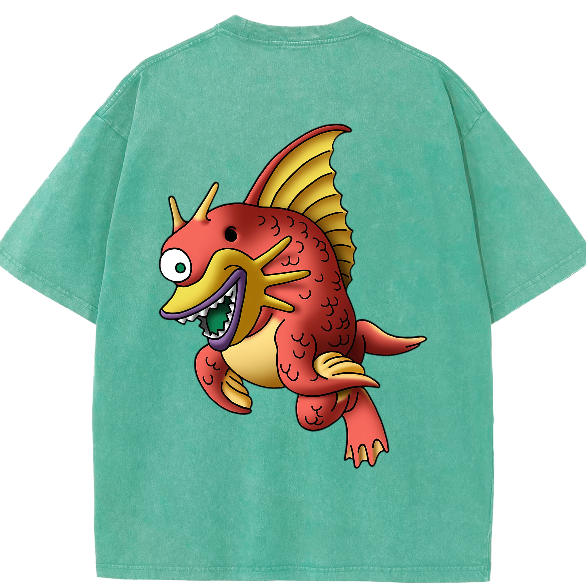 （画像用） ドラゴンクエスト Doragon Kuesuto Dragon Quest 綿100% ヴィンテージ風 半袖Tシャツ（背面プリント）